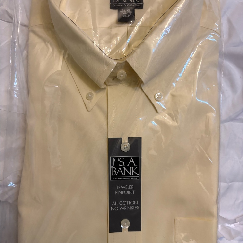 Jos. A. Bank Men's Light Yellow Dress Shirt